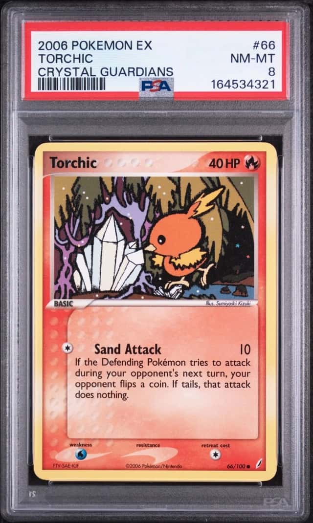 2006 POKEMON EX CRYSTAL GUARDIANS #66 TORCHIC PSA 8