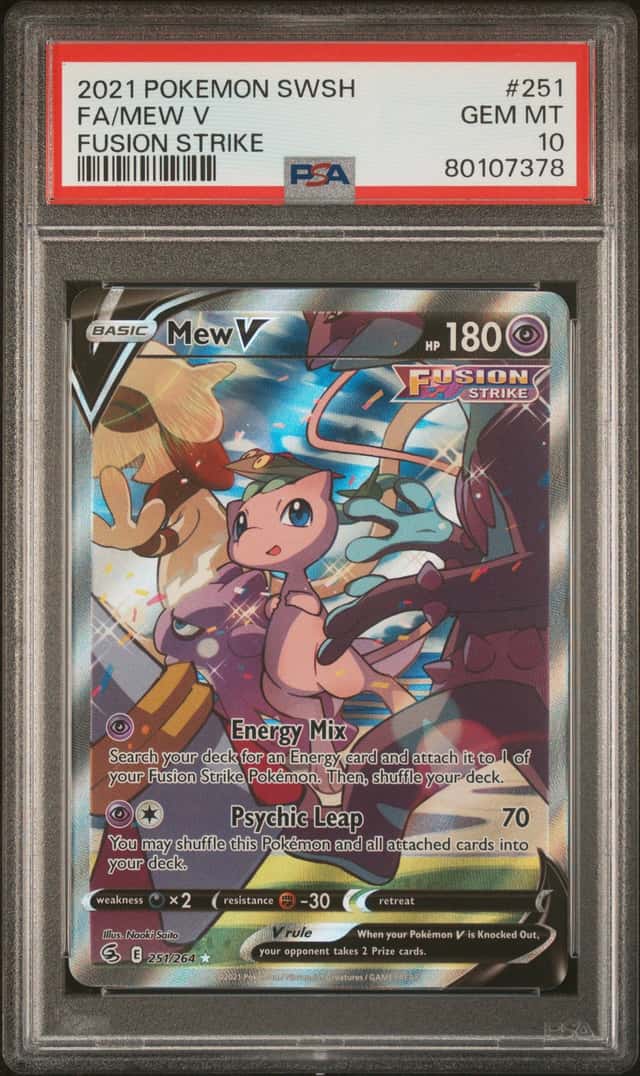 PSA 10 Pokemon SWSH Mew V (Alternate Full Art) 251/264 Swsh08: Fusion Strike