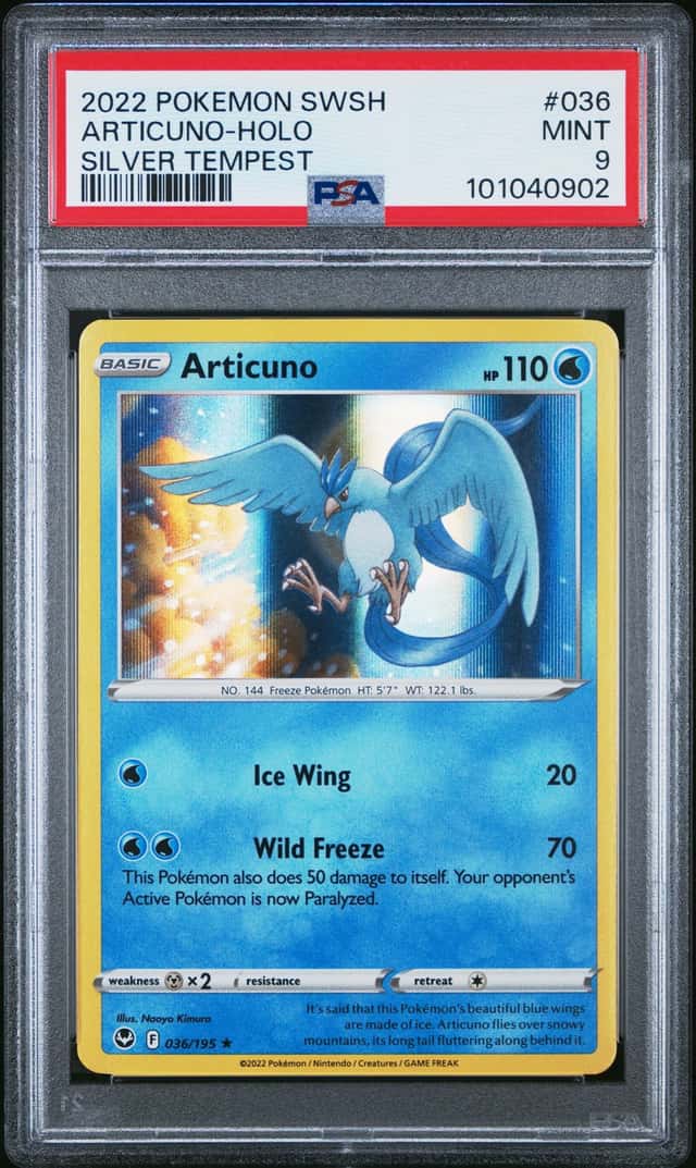 2022 Pokémon SW & SH SILVER TEMPEST #36 ARTICUNO HOLO | PSA 9 | LOW POP! Pokemon