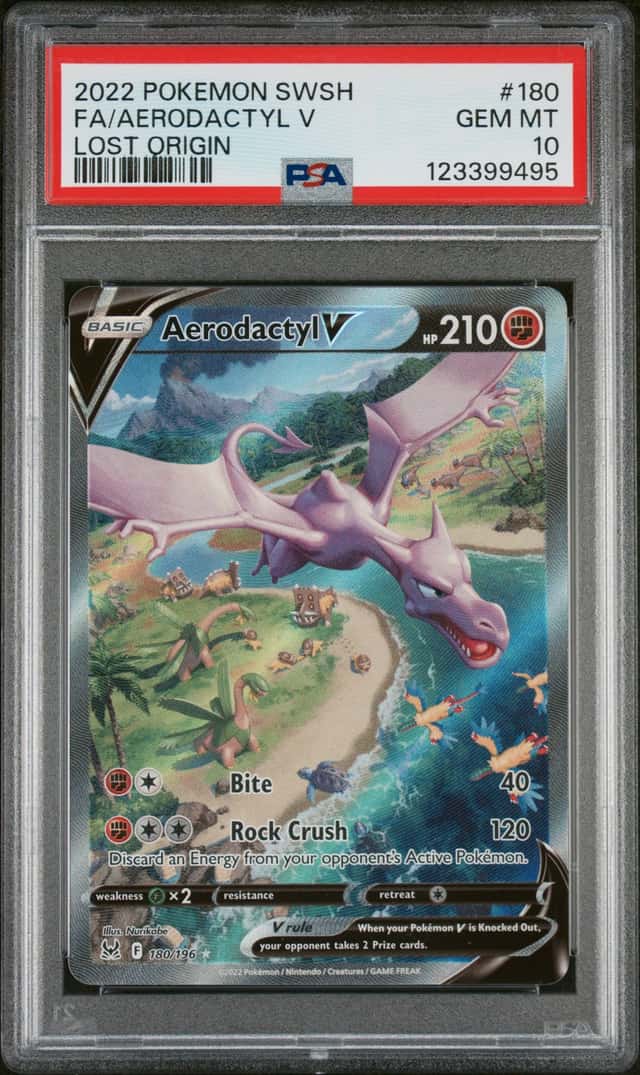 AERODACTYL V 2022 POKEMON LOST ORIGIN 180/196 FULL ART PSA 10 Q3963-7