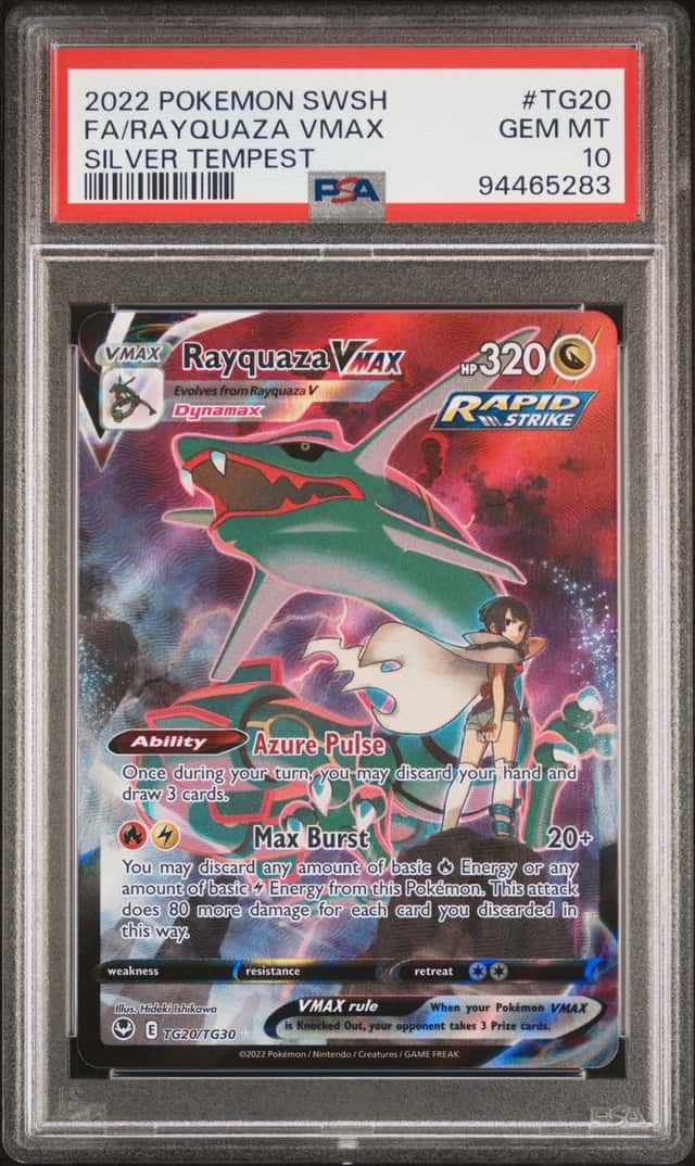RAYQUAZA VMAX 2022 POKEMON SILVER TEMPEST TG20/TG30 FULL ART PSA 10 Q3963-7