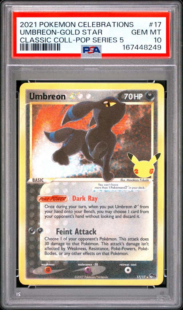 Umbreon Star (POP Series 5) Holo Pokémon Celebrations Classic Collection PSA 10