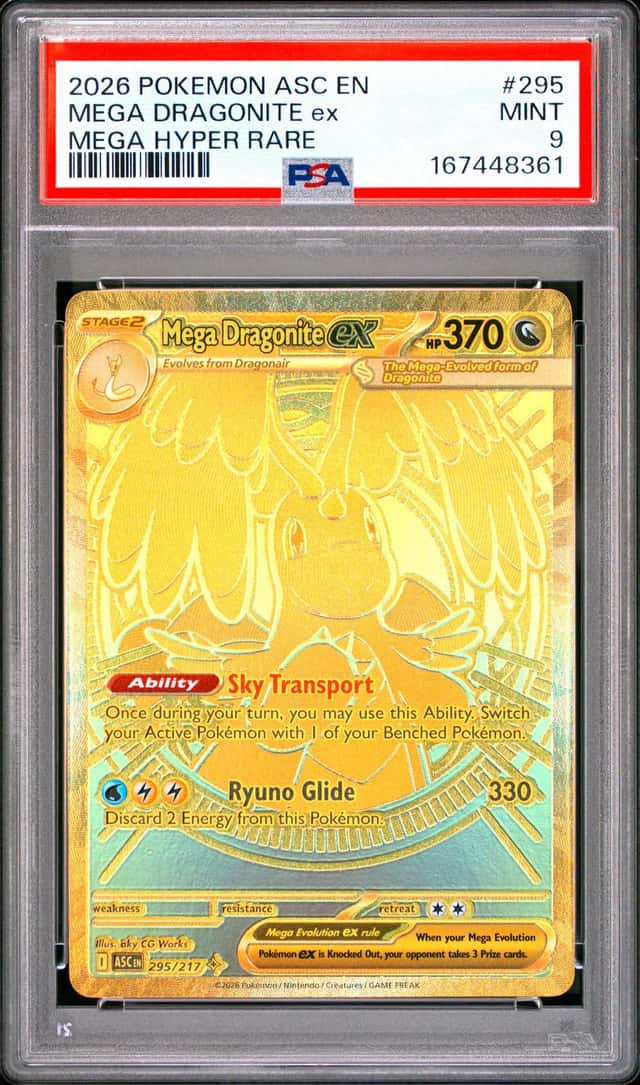 2026 Pokemon ASC EN Mega Hyper Rare #295 Mega Dragonite ex PSA 9 MINT