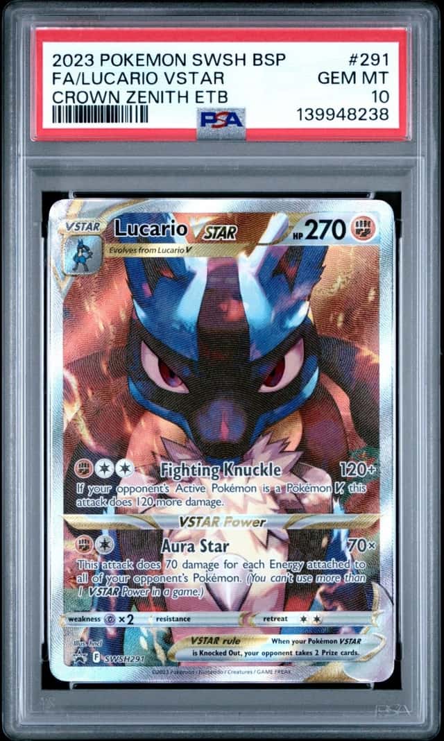 2023 POKEMON SWSH BLACK STAR PROMO #291 FULL ART/LUCARIO VSTAR PSA 10