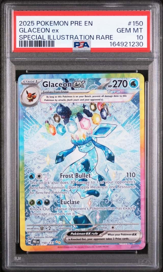 2025 POKEMON PRISMATIC EVOLUTIONS SPECIAL ILLUSTRATION RARE GLACEON EX PSA 10