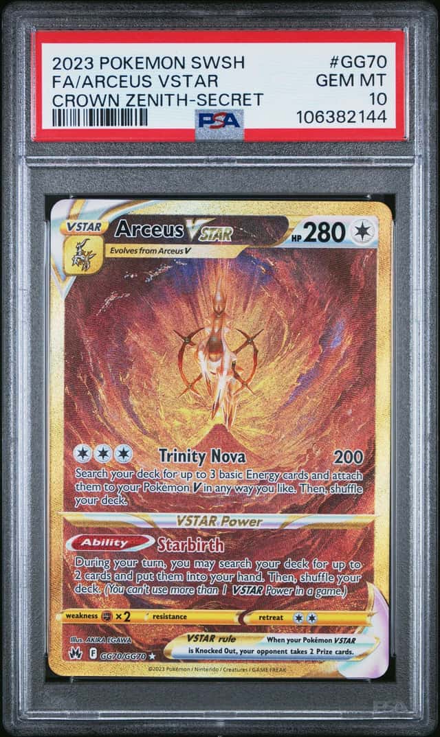 ARCEUS VSTAR 2023 POKEMON CROWN ZENITH GG70/GG70 FULL ART PSA 10 Q3963-7