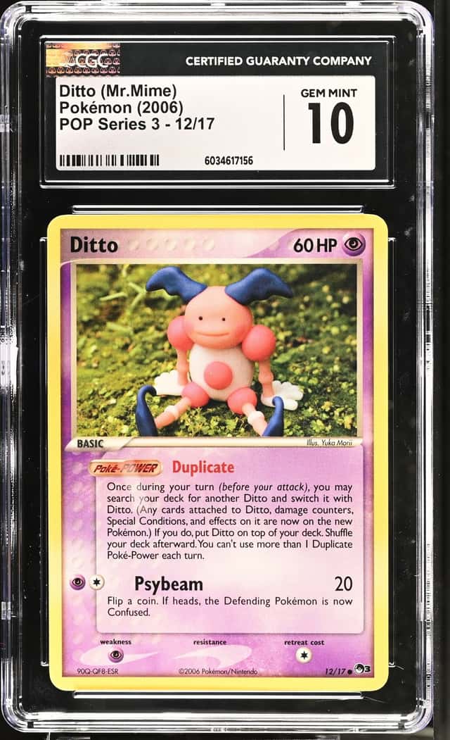 6034617156 Ditto Mr. Mime 2006 Pokemon POP Series 3 #12/17 CGC 10