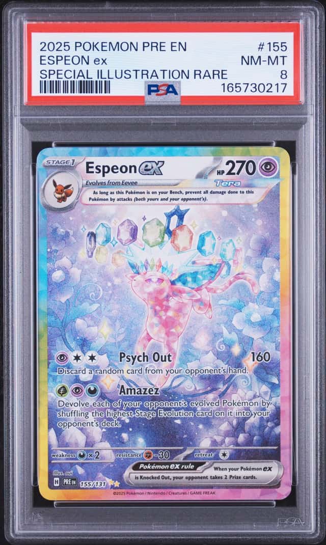 2025 Pokemon Prismatic Espeon ex Special Illustration Rare #155/131 PSA 8