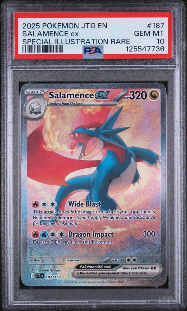 2025 POKEMON JTG EN-JOURNEY TOGETHER #187 SALAMENCE EX SIR PSA 10