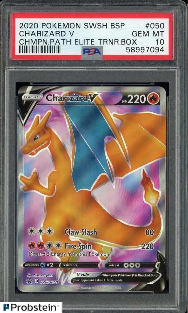2020 Pokemon SWSH BSP Champion Path ETB #050 Charizard V PSA 10 GEM MINT