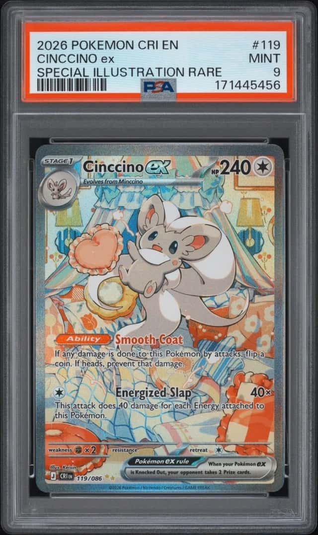 2026 Pokemon Chaos Rising #119 Cinccino Ex Special Illustration Rare PSA 9