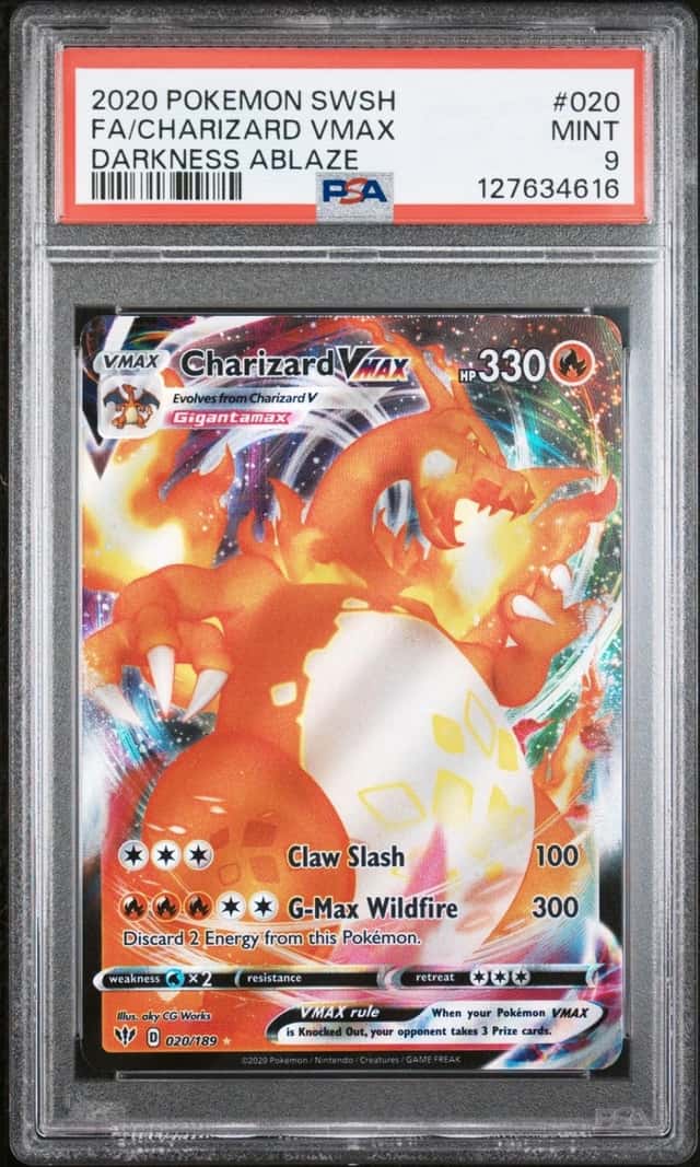 2020 POKEMON SWORD & SHIELD DARKNESS ABLAZE #020 FULL ART/CHARIZARD VMAX PSA 9