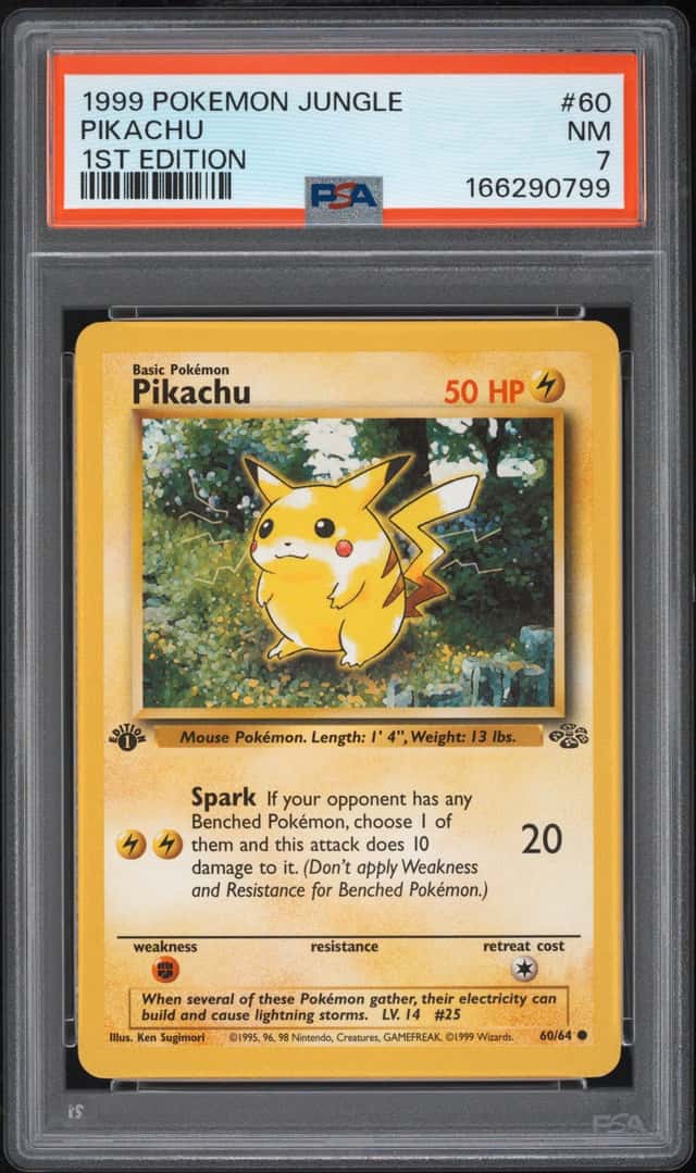 Wizards of the Coast 1999 Pokemon TCG Jungle Pikachu 1st Ed 60/64 PSA 7