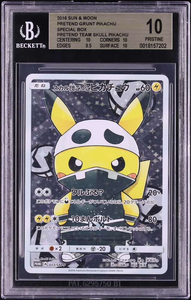 2016 Pokemon Japanese Sun & Moon Promo Full Art Pretend Team Skull Pikachu #13 BGS 10 PRISTINE