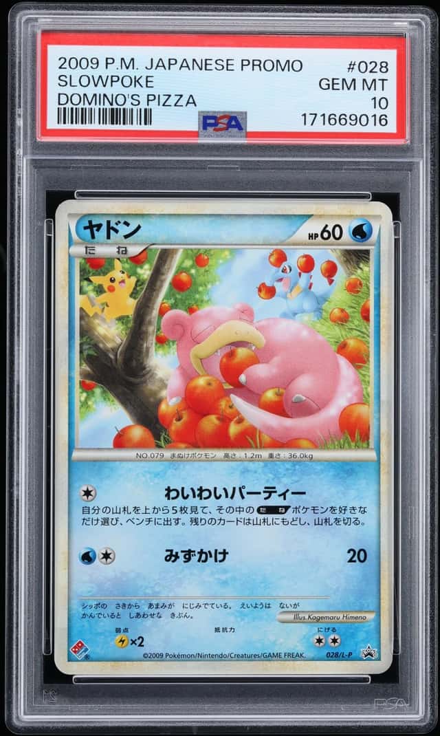 2009 Pokemon Japanese Platinum Promo Domino's Pizza Slowpoke #28 PSA 10 GEM MINT