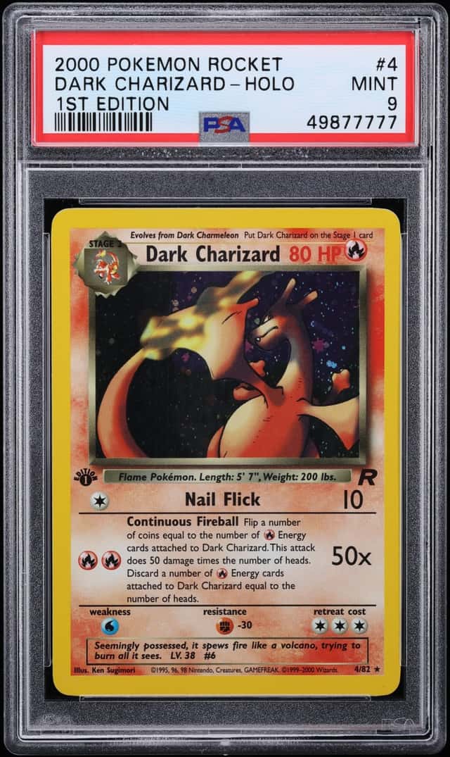 2000 Pokemon Team Rocket 1st Edition Holo Dark Charizard #4 PSA 9 MINT