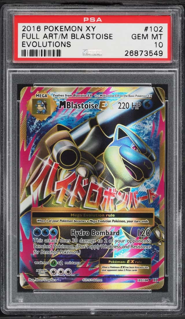 2016 Pokemon XY Evolutions Full Art M Blastoise EX #102 PSA 10 GEM MINT