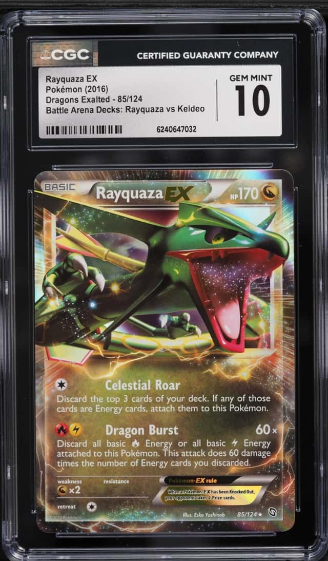 2016 Pokemon Black & White Dragons Exalted Battle Arena Holo Rayquaza Ex #85 CGC 10 GEM MINT