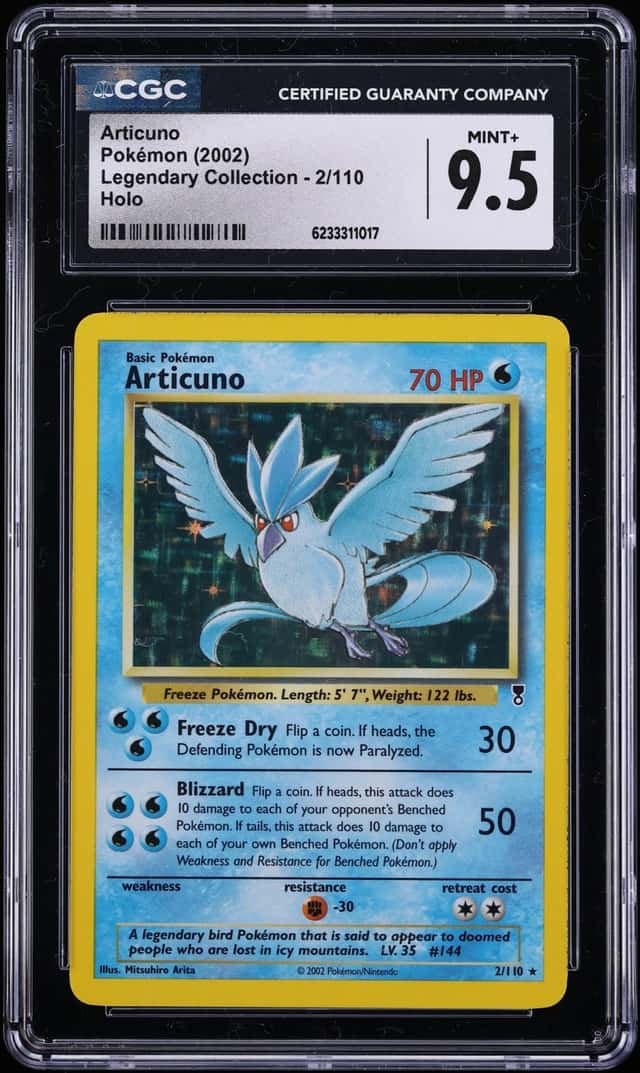 2002 Pokemon Legendary Collection Holo Articuno #2 CGC 9.5 MINT+