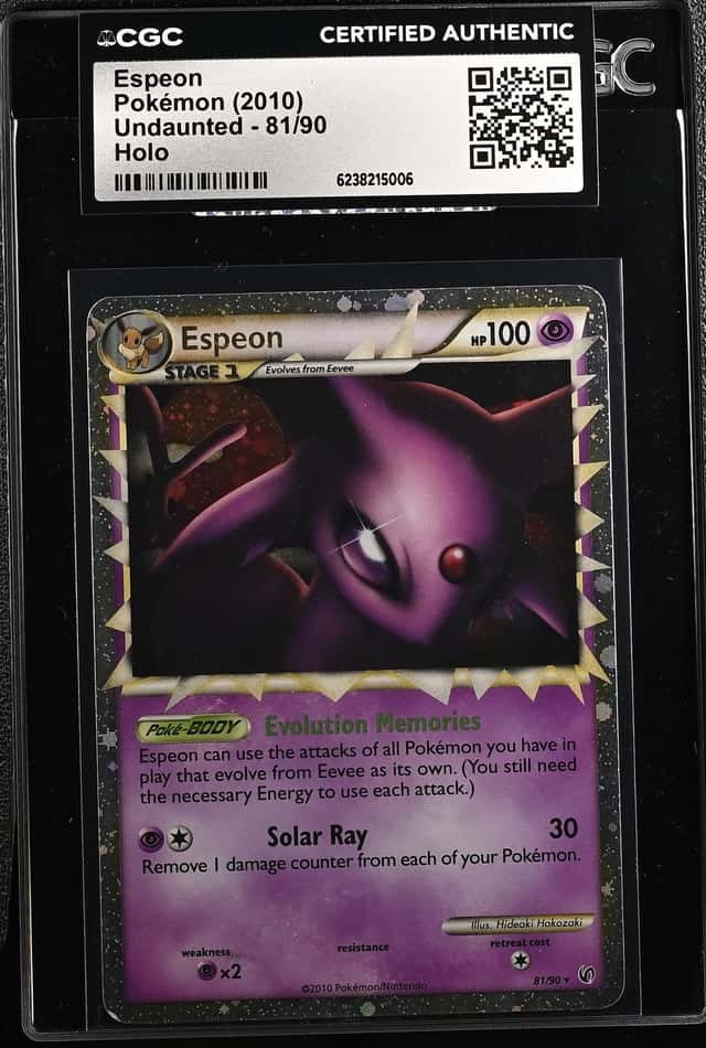 2010 Pokemon HeartGold & SoulSilver Undaunted Holo Espeon #81 CGC AUTH