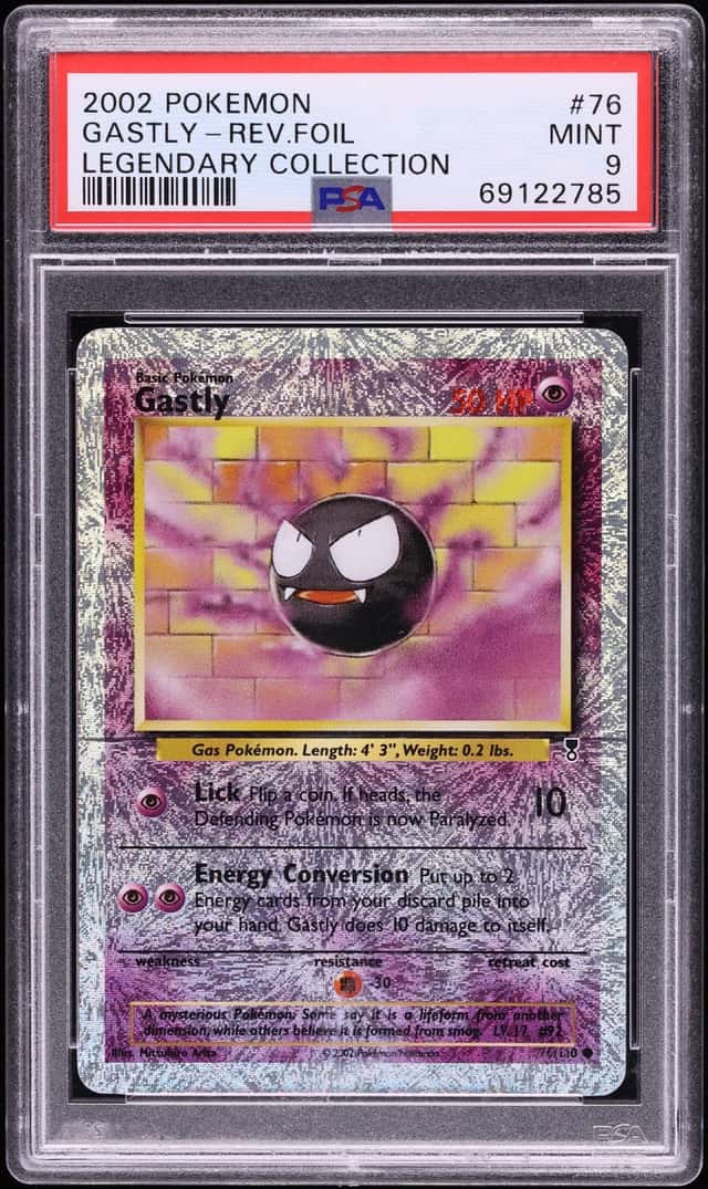 2002 Pokemon Legendary Collection Reverse Holo Gastly #76 PSA 9 MINT