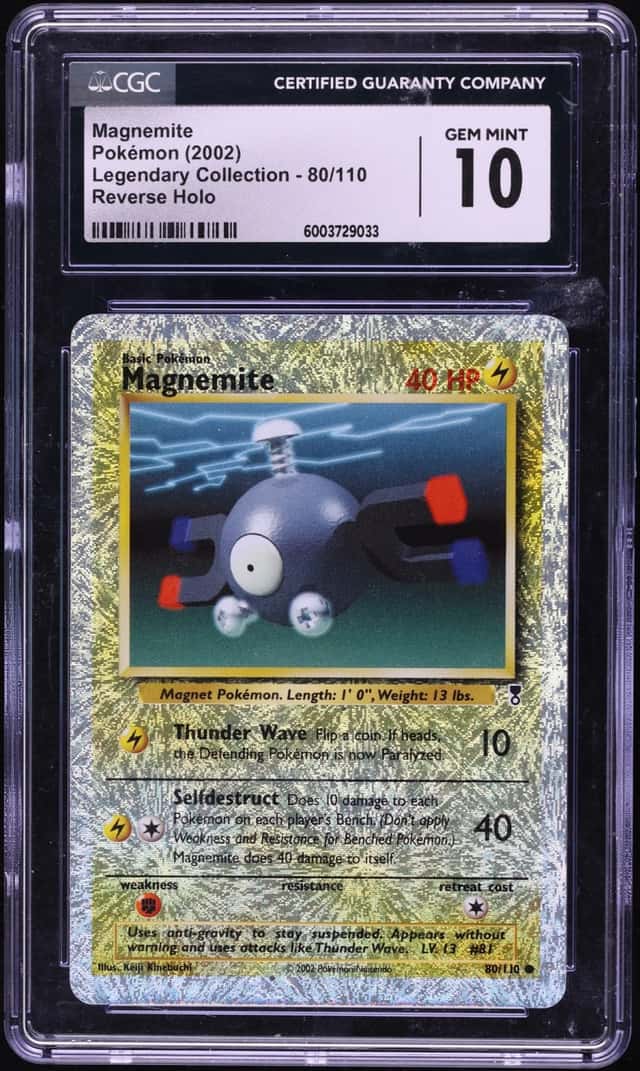 2002 Pokemon Legendary Collection Reverse Holo Magnemite #80 CGC 10 GEM MINT