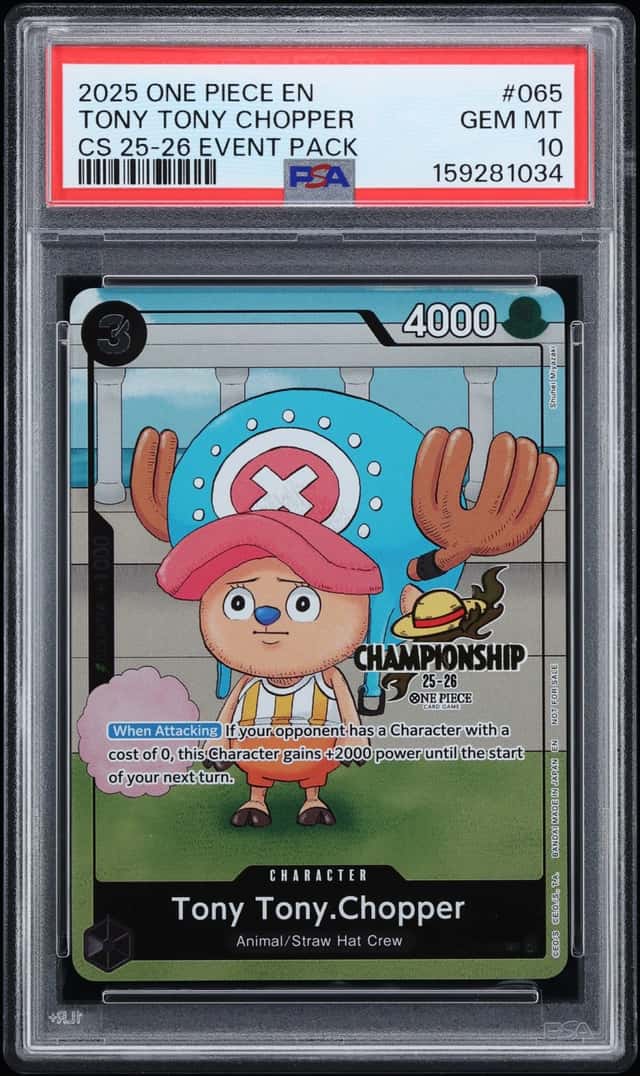 2025 One Piece Promo Championship '25-'26 Event Pack Alt Art Tony Tony Chopper #P-065 PSA 10