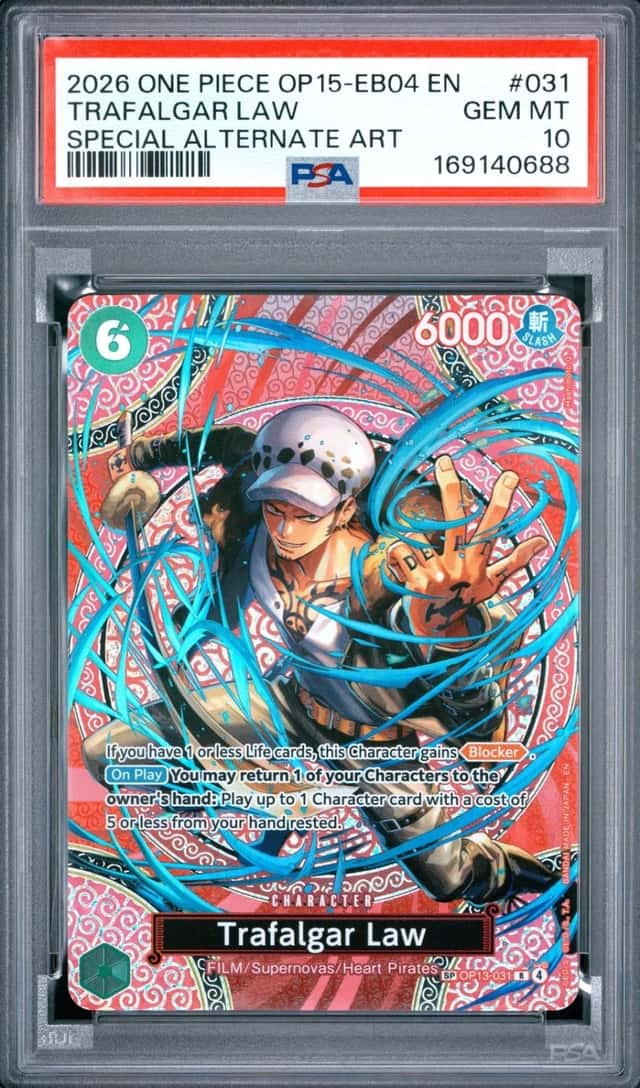 2026 ONE PIECE ADVENTURE ON KAMI'S ISLAND SPECIAL AA #031 TRAFALGAR LAW PSA 10