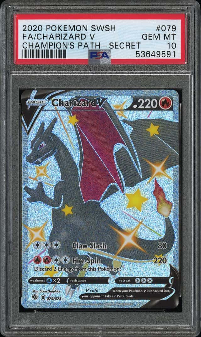 2020 Pokemon Sword and Shield Champion's Path Secret Rare Charizard V #079