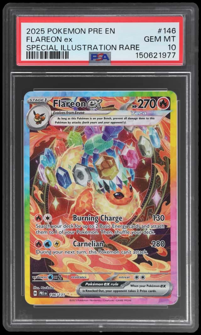 2025 Pokemon Scarlet and Violet Prismatic Evolutions Special Illustration Rare Flareon Ex #146