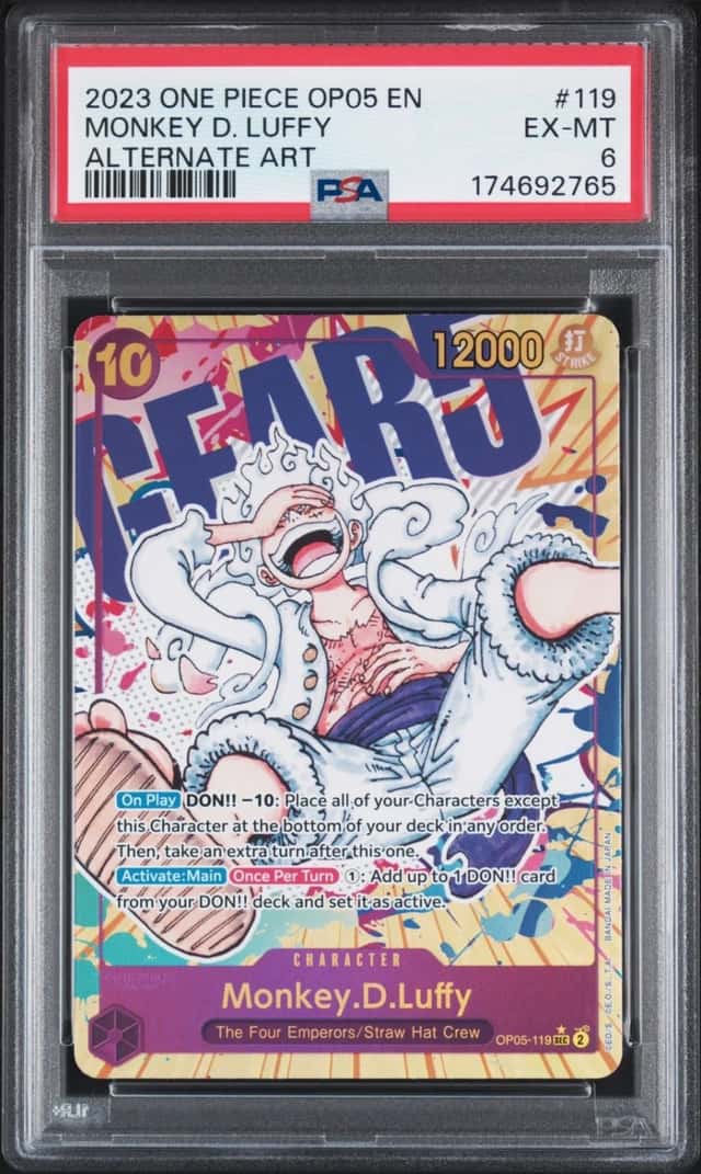 2023 ONE PIECE OP05-AWAKENING OF THE NEW ERA ALTERNATE ART MONKEY D. LUFFY PSA 6