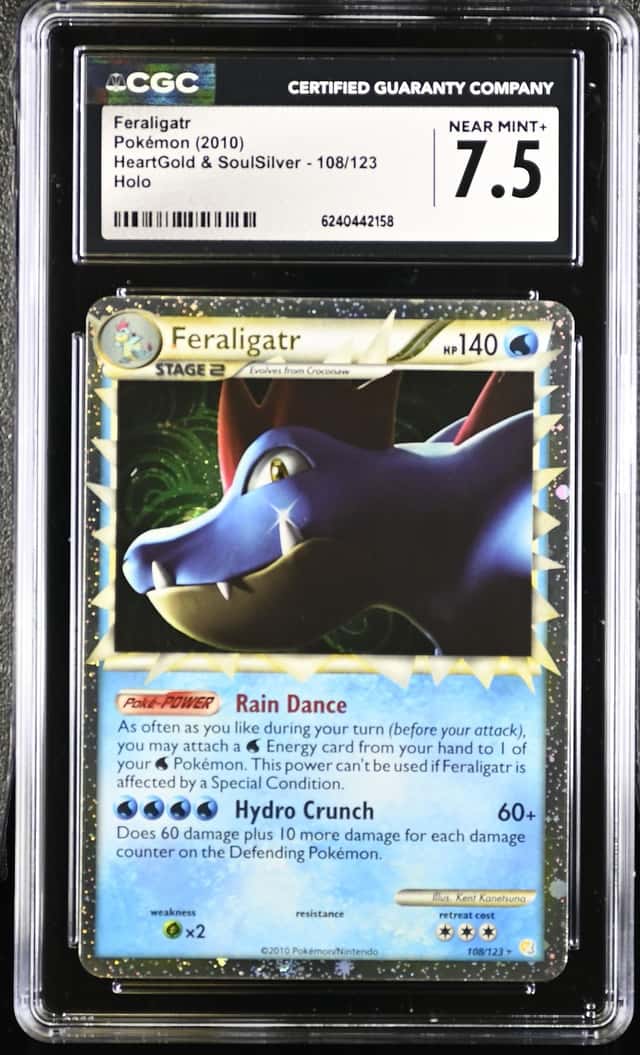 2010 Pokemon HeartGold & SoulSilver #108 Feraligatr Holo CGC 7.5 NM+