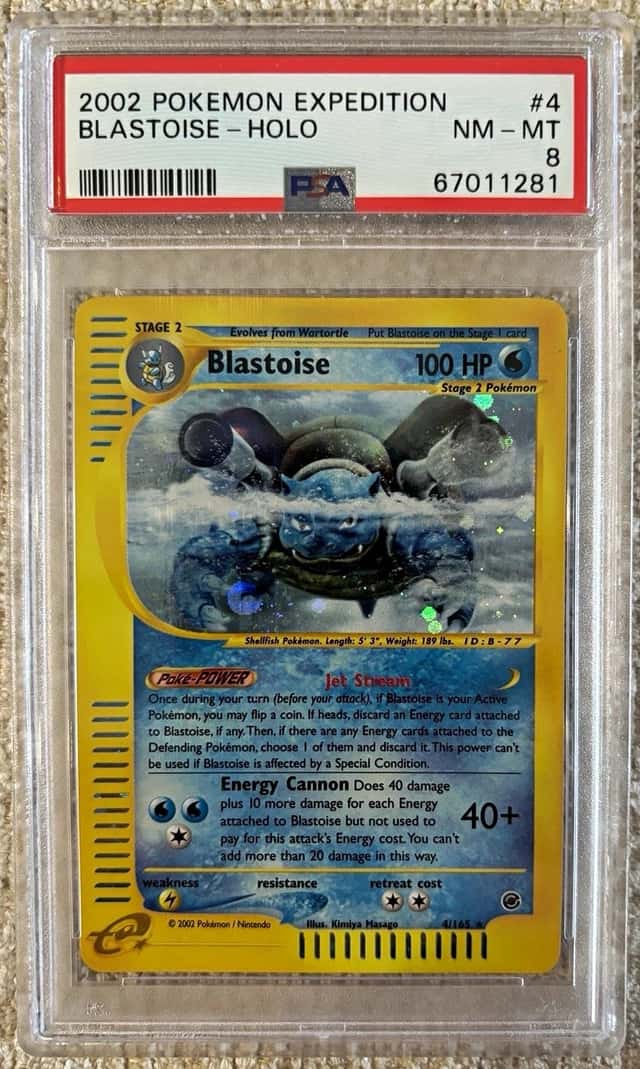 Pokémon TCG PSA 8 Blastoise 4/165 Expedition Holo Rare English 2002