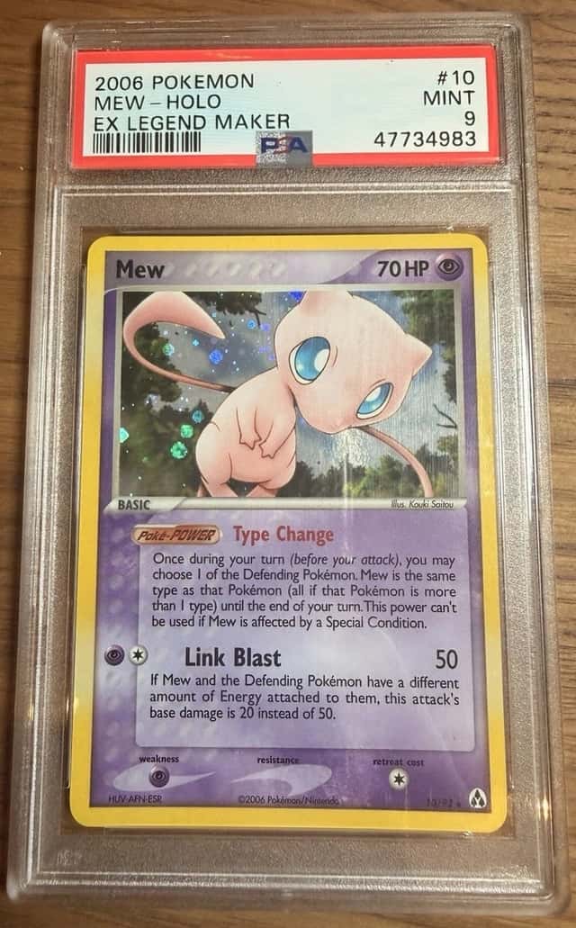 Pokemon Mew Holo 2006 Legend Maker Card 10/92 Mew 2006 PSA 9