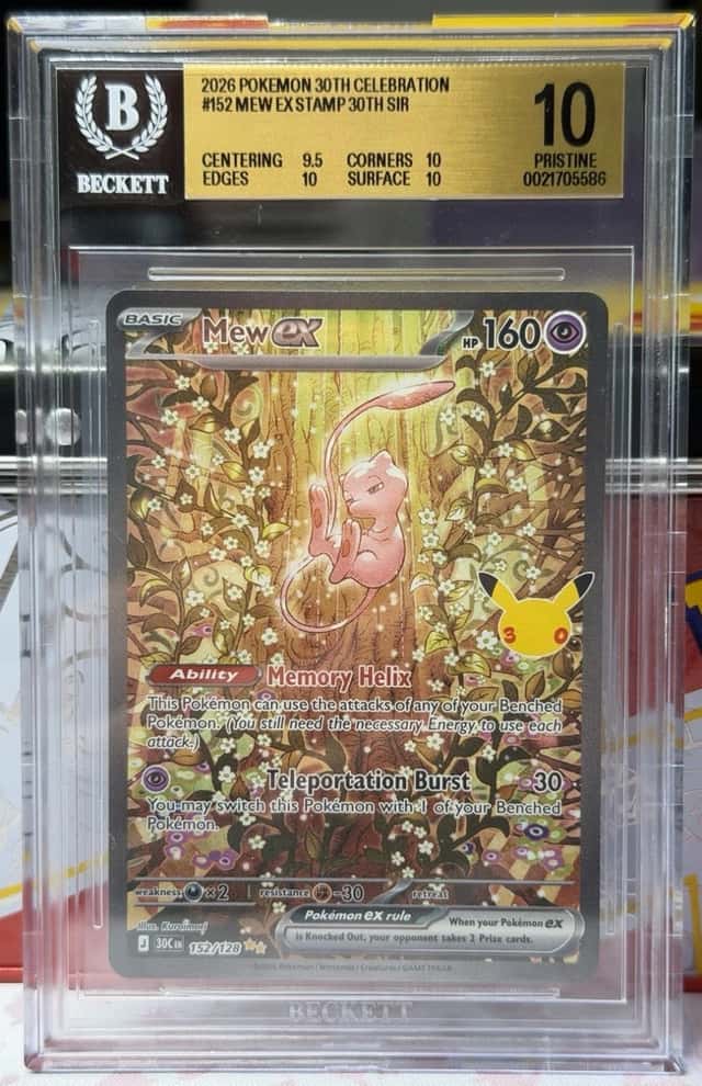2026 POKEMON 30TH CELEBRATION #152 MEW EX STAMP 30TH SIR BGS 10 PRISTINE