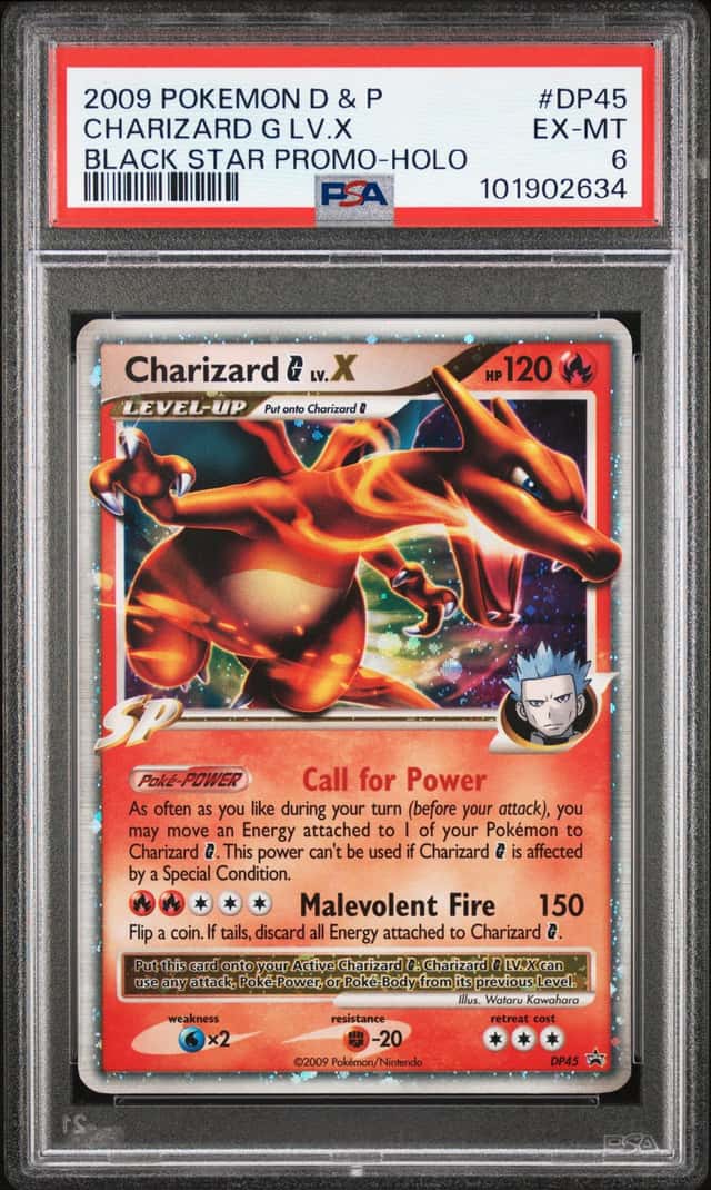 2009 Pokemon TCG Charizard G Lv.X DP45 Black Star Promo Holo PSA 6
