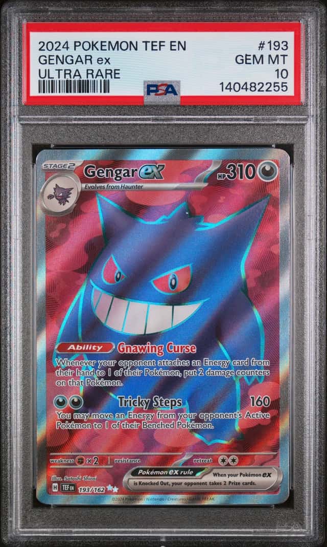 GENGAR EX 2024 POKEMON TEMPORAL FORCES 193/162 ULTRA RARE PSA 10 Q3963-7