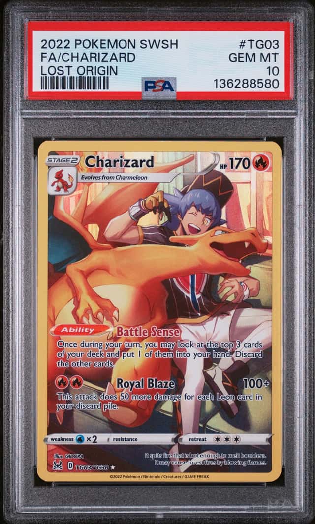 2022 POKEMON SWORD & SHIELD LOST ORIGIN #TG03 FULL ART/CHARIZARD PSA 10