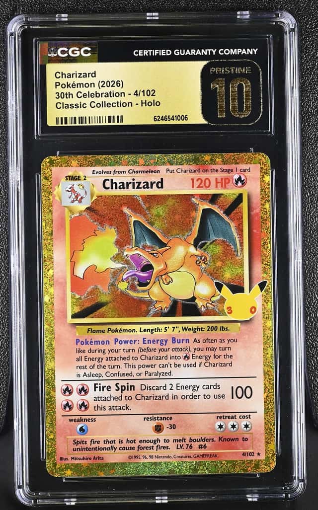 CGC 10 Pristine - Charizard 4/102 Pokemon Celebrations 30th Anniversary Classic