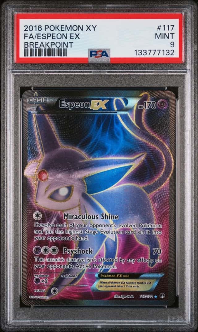 2016 POKEMON XY BREAKPOINT #117 FULL ART/ESPEON EX PSA 9