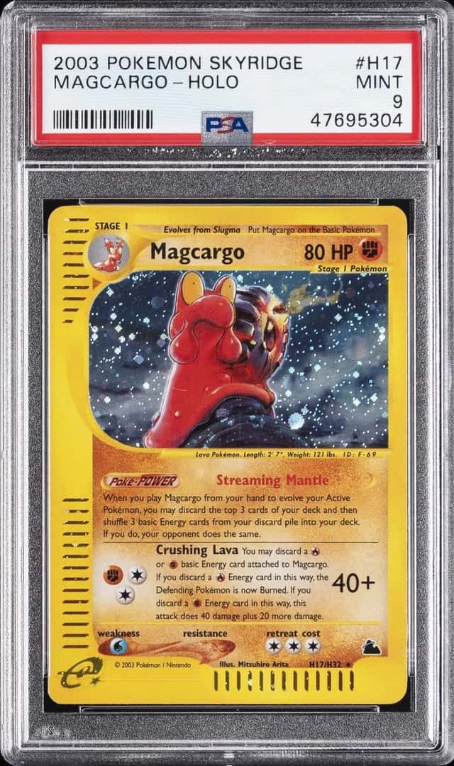2003 POKEMON SKYRIDGE #H17 MAGCARGO-HOLO PSA 9