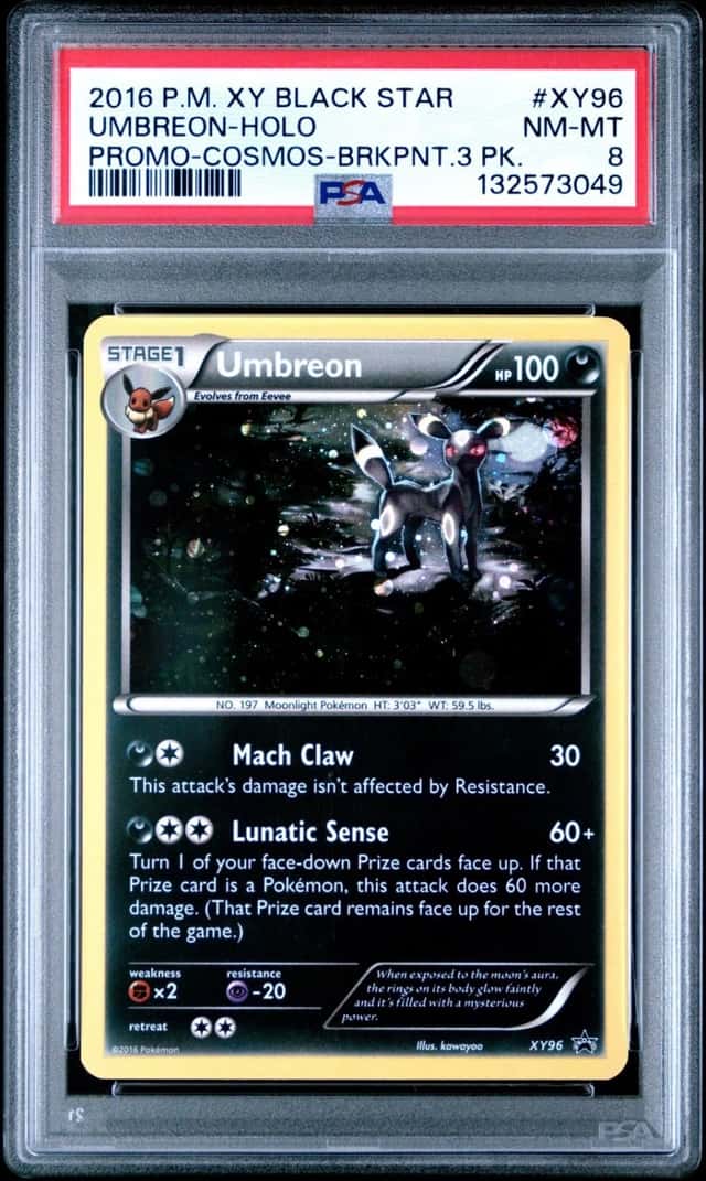 Pokemon Umbreon Holo Black Star Promo XY96 Cosmos Breakpoint 3 Pk. PSA 8