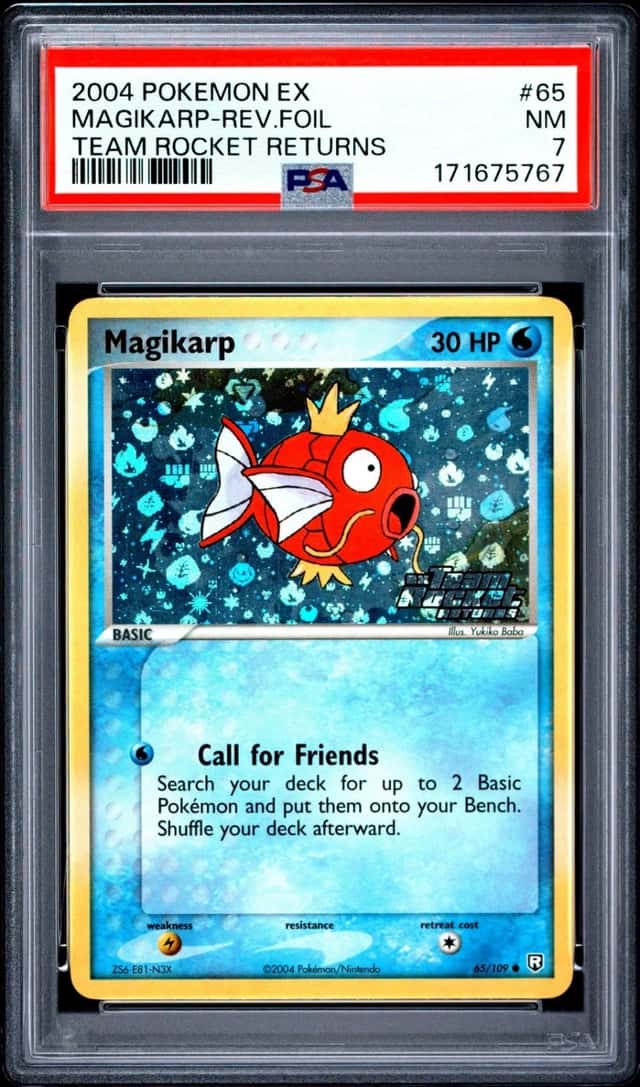 Pokemon Magikarp Reverse Holo Team Rocket Returns 65/109 PSA 7