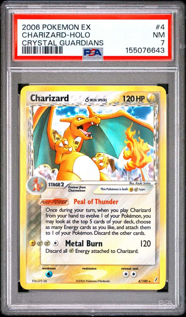 Pokemon Charizard Holo Crystal Guardians 4/100 PSA 7