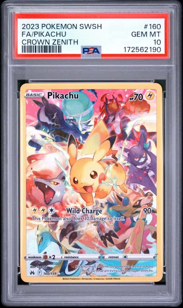 Pokemon Pikachu Sword Shield Crown Zenith Secret Rare 160/159 PSA 10 Gem Mint