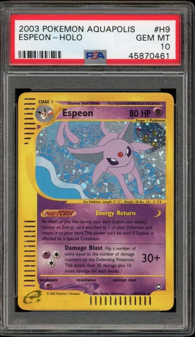 Pokemon Espeon Holo Aquapolis H9/147 PSA 10 Gem Mint