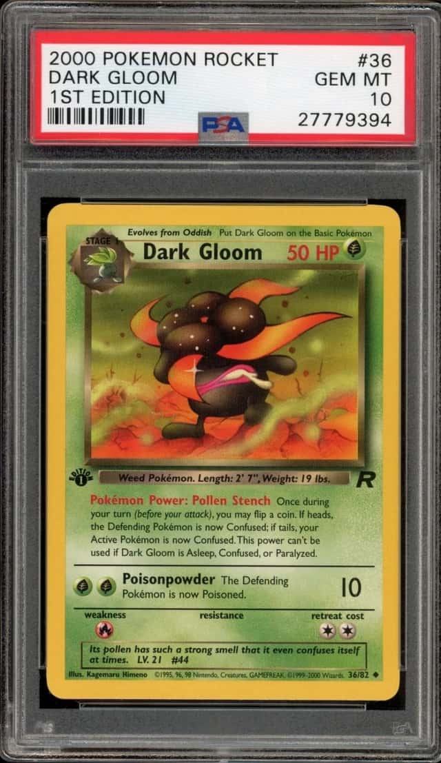 Pokemon Dark Gloom Team Rocket 36 1st Edition PSA 10 Gem Mint