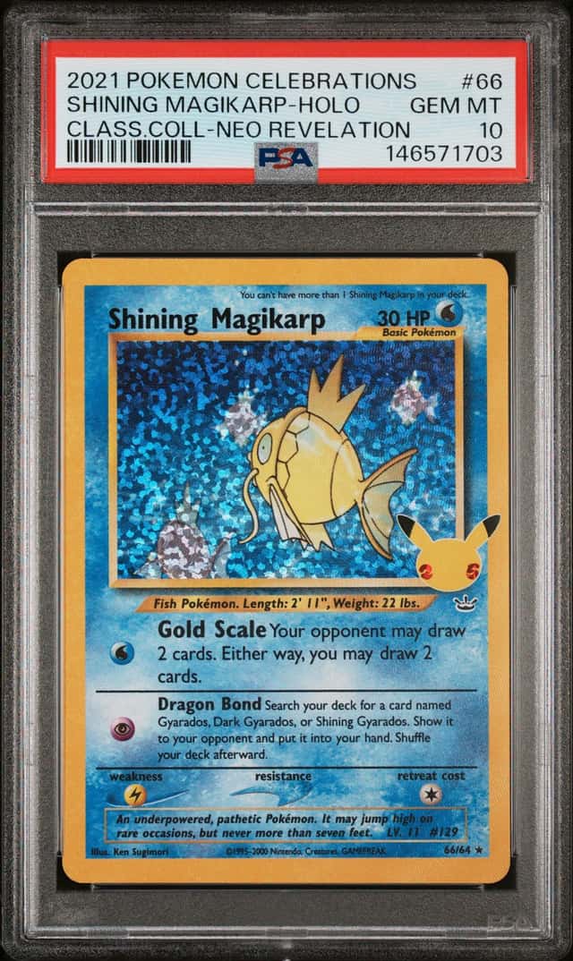 PSA 10 Shining Magikarp 66/64 Celebrations Classic Collection Holo Pokemon TCG