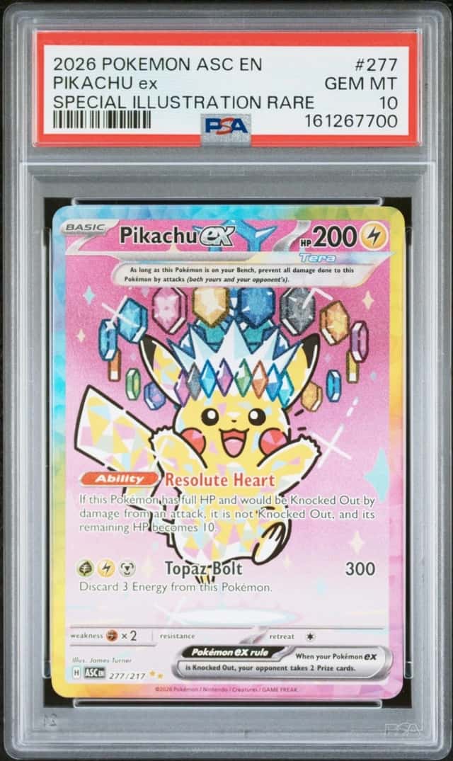 Pokemon Pikachu EX Ascended Heroes 277 Special Illustration Rare PSA 10 Gem Mint