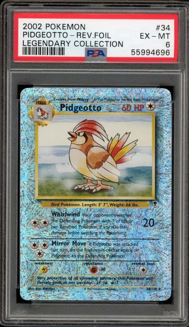 Pokemon Pidgeotto Reverse Holo Legendary Coll. 34 PSA 6
